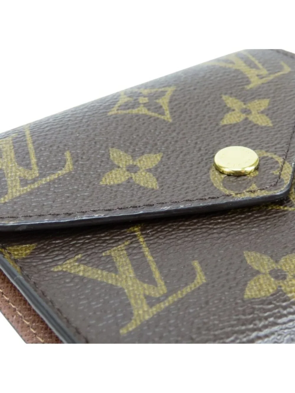 Louis Vuitton Trifold Wallet Portefeuille Victorine Monogram Brown Compact Coin